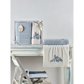 Ręcznik bawełniany frotte ELVIN/3310/light blue 50x90+70x140 kpl.