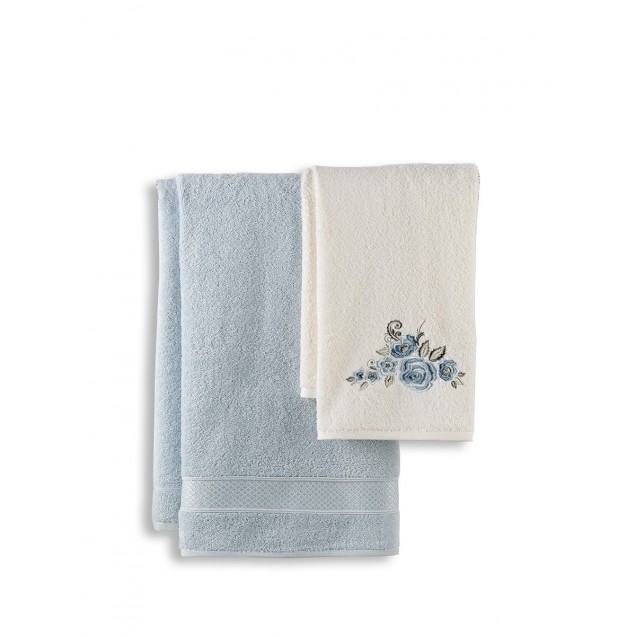 Ręcznik bawełniany frotte ELVIN/3310/light blue 50x90+70x140 kpl. - 1