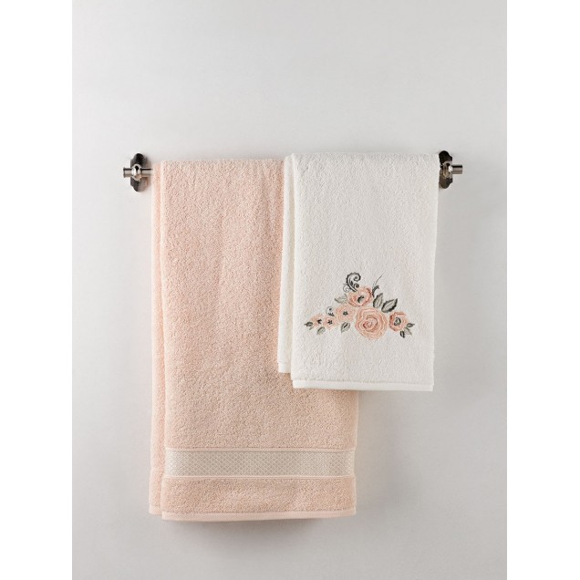 Ręcznik bawełniany frotte ELVIN/3310/salmon 50x90+70x140 kpl. - 1