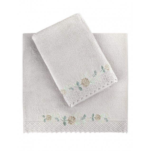 Ręcznik bawełniany frotte AMORA/3420/beige 50x90+70x140 kpl. - 1