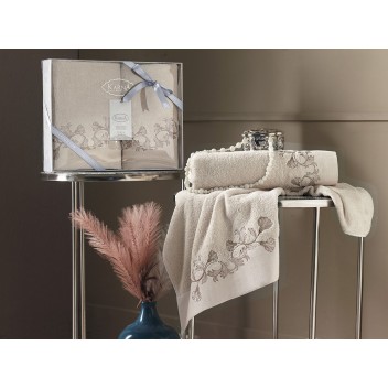 Ręcznik bawełniany frotte VIERA/3455/beige 50x90+70x140 kpl.