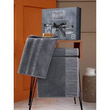 Ręcznik bawełniany frotte MORANO/3470/dark grey 50x90+70x140 kpl.