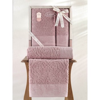 Ręcznik bawełniany frotte NOVRA/3662/powder 50x90+70x140 kpl.