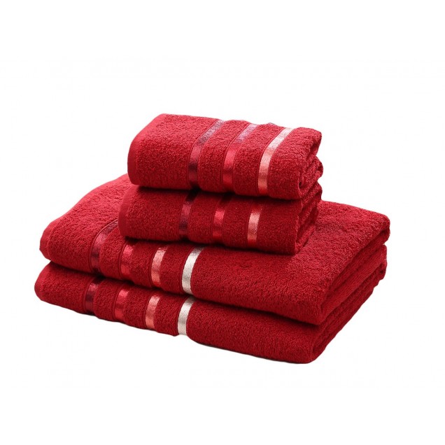 Ręcznik bawełniany frotte BALE/953/red 2x50x80+2x70x140 kpl. - 1