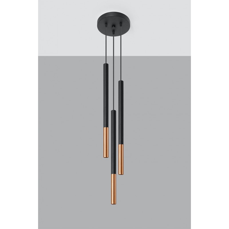 Lampa wisząca MOZAICA 3P czarny/miedź