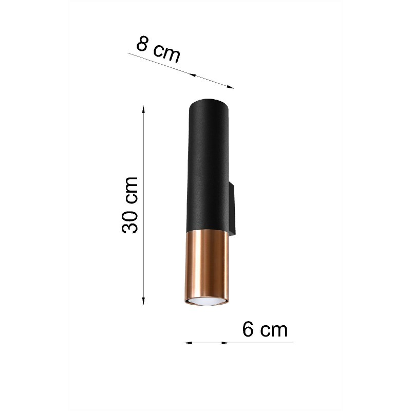 Kinkiet LOOPEZ czarny/miedź