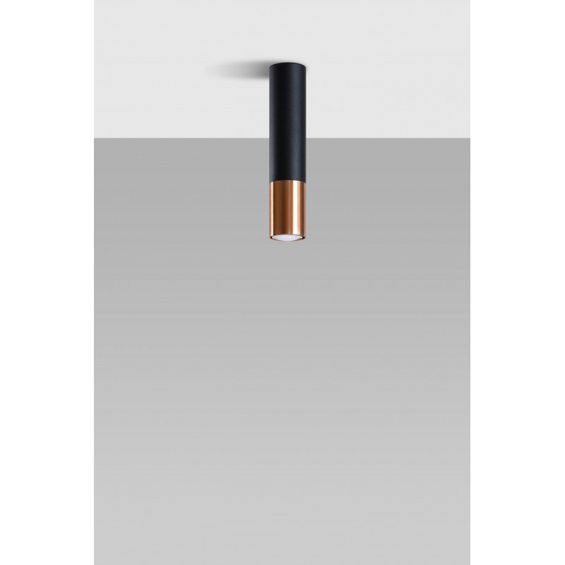 Plafon LOOPEZ czarny/miedź