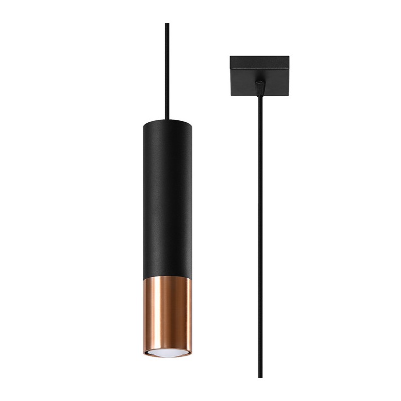 Lampa wisząca LOOPEZ 1 czarny/miedź