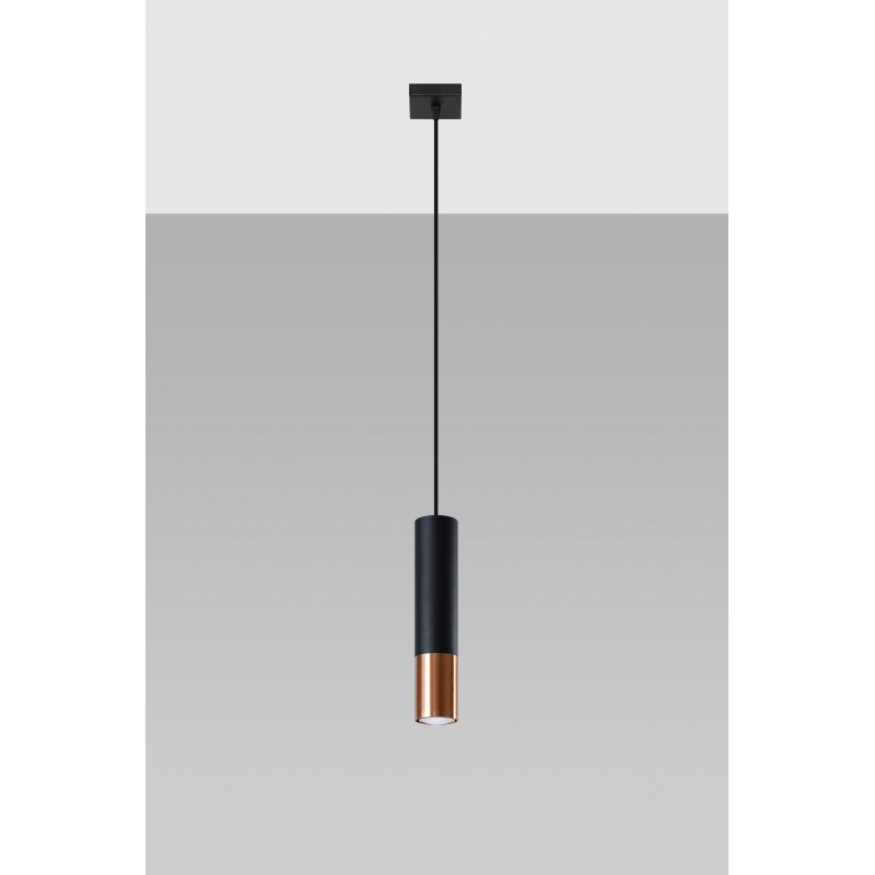 Lampa wisząca LOOPEZ 1 czarny/miedź