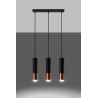 Lampa wisząca LOOPEZ 3L czarny/miedź
