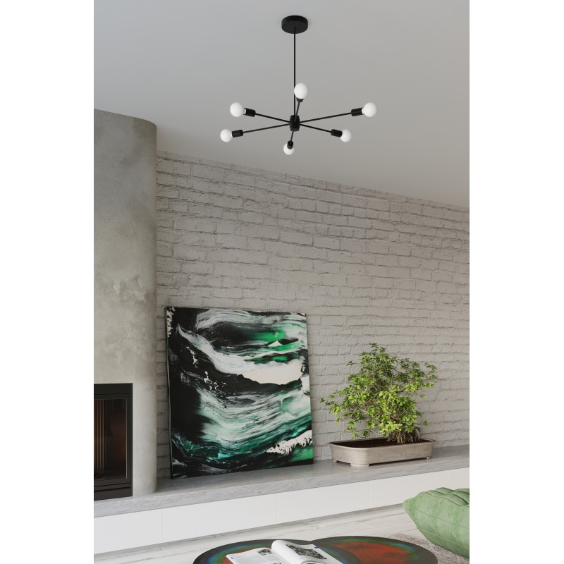 Żyrandol LANGO 6 czarny