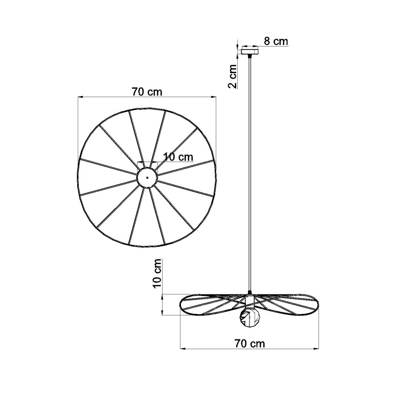 Lampa wisząca ESKOLA 70 czarna