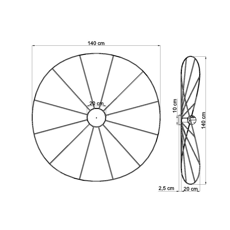Kinkiet / Plafon ESKOLA 140 czarny