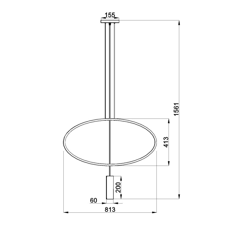 Lampa wisząca HOLAR 1 czarna