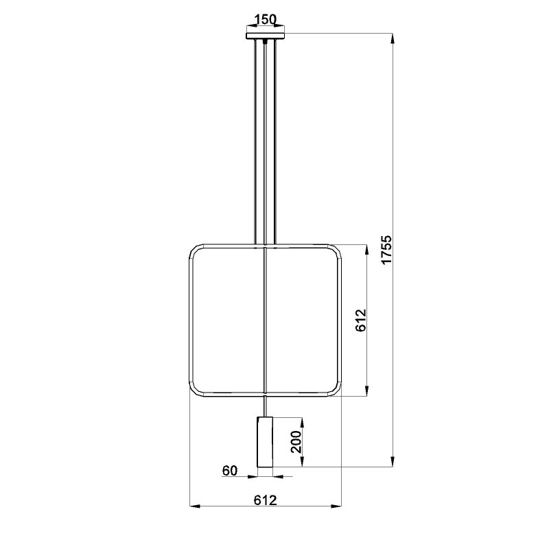 Lampa wisząca RANA 1 czarna