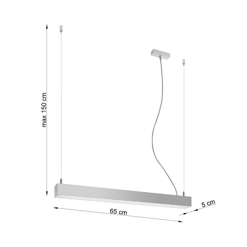 Lampa wisząca PINNE 67 szara 4000K
